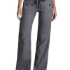 Low Rise Cargo Wide Leg Pants for Women Drawstring Flap Pockets Y2K Bow Tie Casual Flare Pants