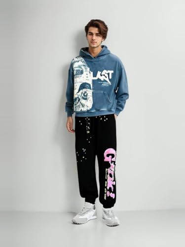 Retro Y2K Hoodie Gothic Casual Alphabet Blast Print Pattern Skull Fashion Hoodie Men Harajuku Men Clothing