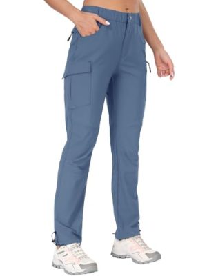 Women's Hiking Cargo Pants Quick Dry Outdoor Camping Capris Water Resistant UPF 50 with Zipper Pockets