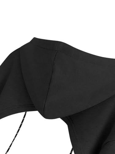 Women's Super Cropped Hoodie Drawstring Zip Up Sweatshirt Long Sleeve Pullover Top