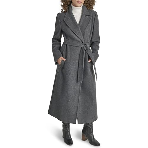 Women's Long Belted Faux-Wool