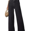 Women's Casual High Waisted Jeans Stretch Wide Leg Loose Denim Pants with Pockets