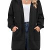 Women Plus Size Zip Up Hoodies Long Sleeve Tunic Sweatshirt Long Fleece Hoodie Jacket with Pockets
