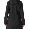 Women's Lightweight Waterproof Fleece Lined Hooded Softshell Rain Jacket, Warm Windbreaker Long Coat