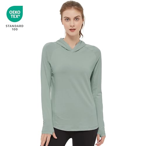 Women's Ultra-Soft Bamboo Viscose Hoodie UPF 50+ Sun Protection Long Sleeve Shirt