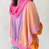 Women's Fall Warm Color Block Zip Up Jacket Oversized Winter Casual Y2K Sweatshirt Hoodie Tops