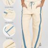 Women's Baggy Wide Leg Pants Casual Drawstring Elastic Waisted Contrast Color Workout Y2K Track Pants