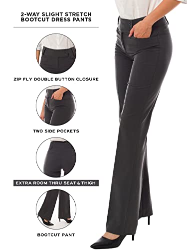 Women's Relaxed Boot-Cut Office Pants Trousers Slacks