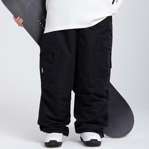 Womens Mens Baggy Ski Insulated Pants Waterproof Cargo Snow Pants Snowboard Outdoor Hiking Pants for Winter Sports