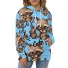 Raccoon Cute But Feral Loves Coffee Adult Pullover Hoodies Long Sleeve Sweatshirt Casual Tops with Pockets for Women Men