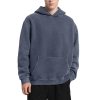 Mens Hoodies Oversized Unisex Acid Wash Hoodie Heavyweight Fleece Vintage Cotton Sweatshirt Men Women Streetwear