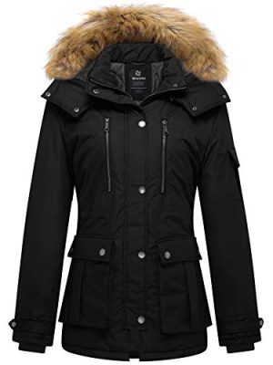 Women's Quilted Winter Coat Warm Puffer Jacket Thicken Parka with Removable Hood