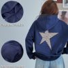 Star Graphic Hoodies Oversized Y2k Leopard Print Hooded Sweatshirt Cheetah Hoodie Streetwear Unisex Pullover Tops