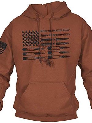 Mens Hoodies Long Sleeve American Flag Graphic Drawstring Hooded Pullover Sweatshirts