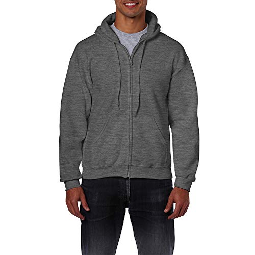 Heavy Blend Unisex Adult Full Zip Hooded Sweatshirt Top (M) (Purple)