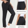 Stretchy Womens Golf Pants 7/8 Ankle Pull On Work Pants Athletic Business Casual Travel Dress Pants with Pockets Petite