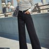 Women's Casual High Waisted Jeans Stretch Wide Leg Loose Denim Pants with Pockets