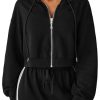 Cropped Zip Up Hoodie Women Long Sleeve Crop Sweatshirts Jackets