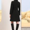 Pea Coats for Women Stand Collar Single Breasted Fall Winter Long Trench Coat with Belt 2025