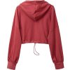 Womens Pullover Cropped Hoodies Long Sleeve Drawstring Casual Crop Top