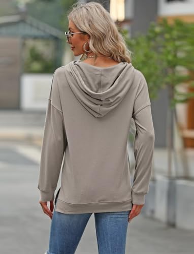 Women Sunflower Graphic Hoodies Long Sleeve Pullover Drawstring Sweatshirt Loose Fit Tunic Tops