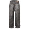 Mens Rhinestone Jeans Vintage Baggy Sparkly Pearl Bling Jeans Chic Wide Leg Denim Pants Womens Y2K Grunge Clothes