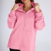 Womens Oversized Half Zip Hoodies Long Sleeve Textured Casual Sweatshirts Loose Fall Pullover Tops with Pockets