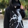 Y2K Goth Hoodie Skull/Spider Print Streetwear Unisex Oversized Sweatshirt for Men Women Vintage Harajuku Fashion