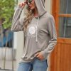 Women Sunflower Graphic Hoodies Long Sleeve Pullover Drawstring Sweatshirt Loose Fit Tunic Tops