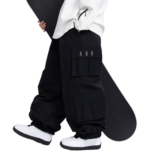 Womens Mens Baggy Waterproof Snowboarding Pants Unisex Snow Cargo Warm Insulation Ski Pants