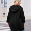Women Plus Size Zip Up Hoodies Long Sleeve Tunic Sweatshirt Long Fleece Hoodie Jacket with Pockets