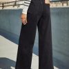 Women's Casual High Waisted Jeans Stretch Wide Leg Loose Denim Pants with Pockets