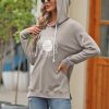 Women Sunflower Graphic Hoodies Long Sleeve Pullover Drawstring Sweatshirt Loose Fit Tunic Tops