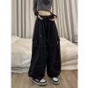Baggy Cargo Pants for Women Men Y2k Wide Leg Sweatpants High Waisted Drawstring Pants Hip Hop Clothes