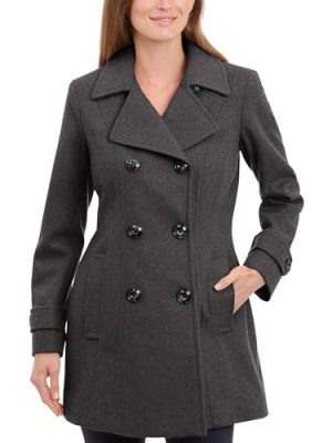 Women's Classic Double Breasted Coat Plus Size