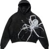 Y2K Goth Hoodie Skull/Spider Print Streetwear Unisex Oversized Sweatshirt for Men Women Vintage Harajuku Fashion