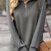 Womens Casual Long Sleeve Half Zip Sweatshirt Loose Pullover Tops Fall Fashion 2025 Quarter Zipper Hoodies