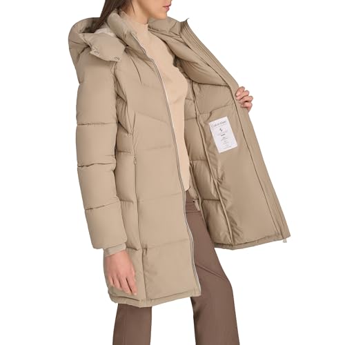 Women's Hooded Zip Front Puffer Long Sleeve Coat