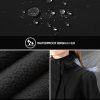 Women's Lightweight Waterproof Fleece Lined Hooded Softshell Rain Jacket, Warm Windbreaker Long Coat