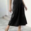 Women' s Culottes Linen Blend Wide Leg Pants Elastic Waist Casual Palazzo Trousers with Pockets Capris