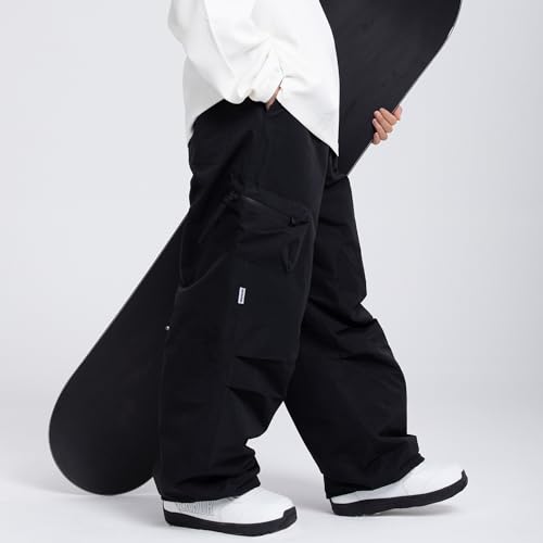 Womens Mens Baggy Ski Insulated Pants Waterproof Cargo Snow Pants Snowboard Outdoor Hiking Pants for Winter Sports
