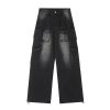 Cargo Pants with Pockets Men Women Baggy Jeans Y2k Wide Leg Grunge Loose Jeans Clothes Streetwear Black