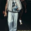 Men Baggy Rhinestone Jeans Wide Leg Denim Pants Vintage Sparkly Pearl Jeans Y2k Oversized Hip Hop Pants for Women