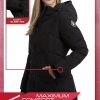 Women's Puffer Jacket - Cozy Hooded Long Puffer Jackets for Women with Hand Pockets - Soft Stretch Bubble Jacket S-XL