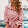 Womens Sweatshirt Oversized Half Zip Up Drawstring Waist Long Sleeve Side Slits Soft Casual Pullover Sweatshirts Tops