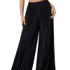Women's Wide Leg Palazzo Pleated Pants High Waisted Flowy Loose Dressy Casual Long Trousers