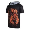 DEHANER Dry Fit Short Sleeve Hoodies For Men Workout Gym Athletic Pullover T-Shirts Lightweight Sweatshirts