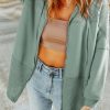 Waffle Knit Hoodies Womens Zip Up 2025 Drawstring Casual Shirt Jackets