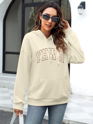 Christian Hoodie for Women YHWH Sweatshirts Jesus Faith Religious God Long Sleeve Pullover Tops