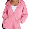 Womens Oversized Half Zip Hoodies Long Sleeve Textured Casual Sweatshirts Loose Fall Pullover Tops with Pockets